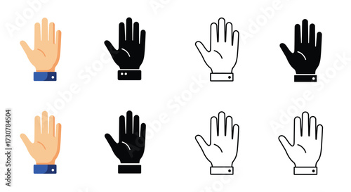 Diverse hands in various colors and orientations a graphic representation