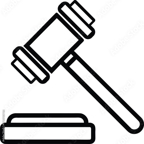 Judge’s Gavel and Sound Block – Legal Decision and Justice Icon