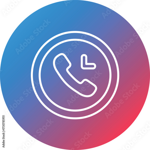 Incoming Call Line Gradient Circle Background Icon