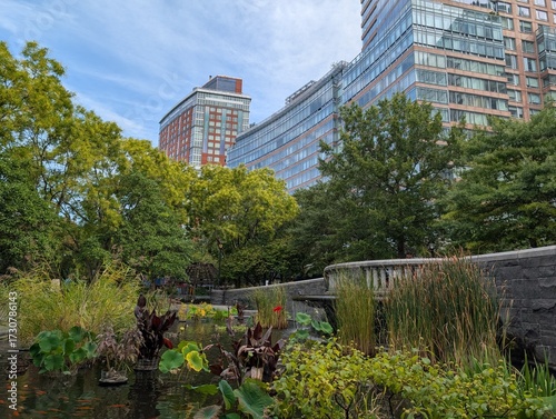 Overview of Tribeca and Battery Park City in late summer, New York, NY - September 2025