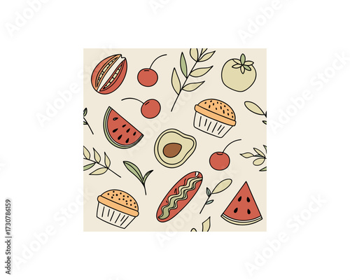 seamless-vector-pattern-with-contemporary-art-food Free SVG Download