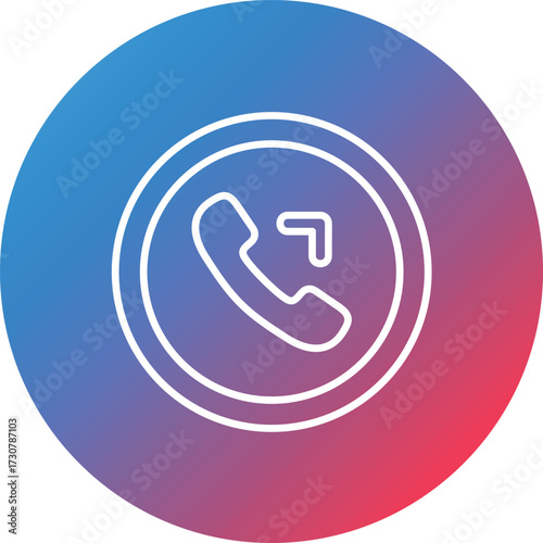 Outgoing Call Line Gradient Circle Background Icon