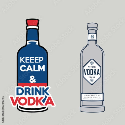 Fun National Vodka Day vector design featuring vodka cocktails, confetti, and celebratory elements in clean flat solid colors for social media, print, and merchandise