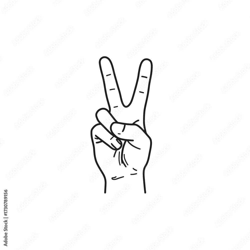 Obraz premium Peace Hand Sign Icon – Victory, Freedom, and Positivity Gesture