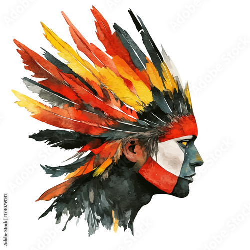 English Diaspora Spirit, watercolor vector, isolated on a white background.