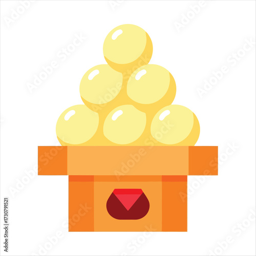 Vector art of stack of gold coins in a box