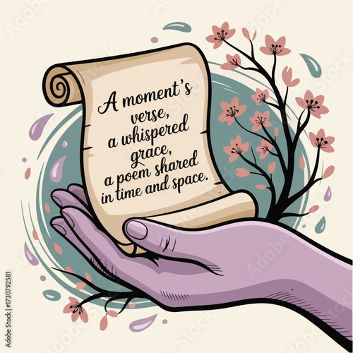Inspirational Random Acts of Poetry Day design featuring floating letters, poetic typography, paper planes, notebooks, pens, abstract ink shapes, modern vector art, creative posters