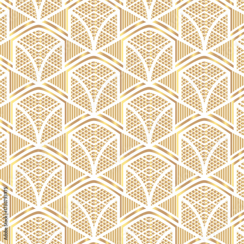 Honeyed Geometry: Seamless Hexagon Grid Pattern