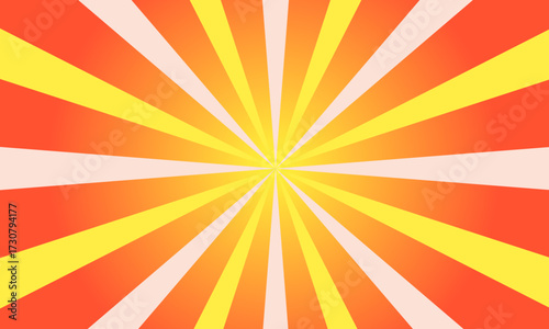 Vibrant retro sunburst pattern with warm orange and yellow hues