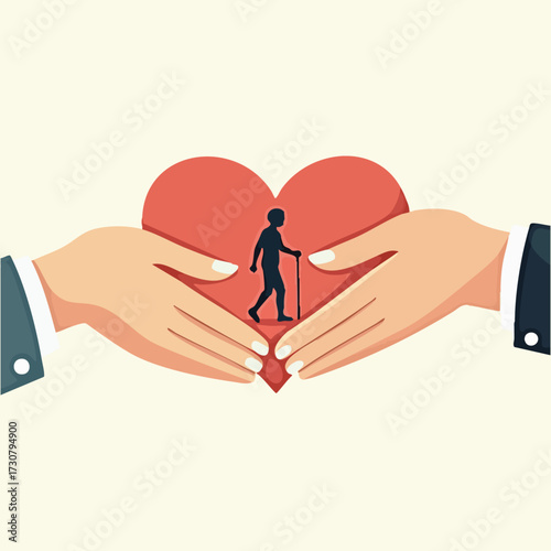 International Day of Older Persons vector illustration promoting respect, dignity, senior citizen rights, elderly care, global awareness, family support, and intergenerational unity