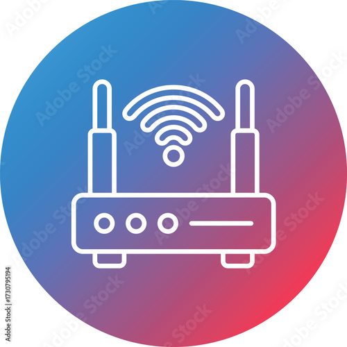 Wifi Connection Line Gradient Circle Background Icon