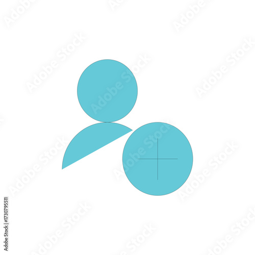Add User Icon Symbolizing New Connections and Profile Management with a Clean, Minimalistic Design for User Interface Integration