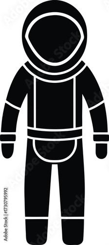 Astronaut suit silhouette vector art illustration