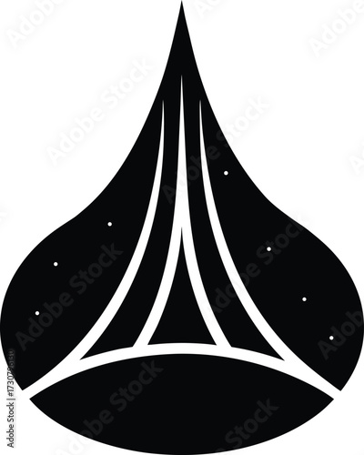 Aurora northern lights silhouette vector art illustration