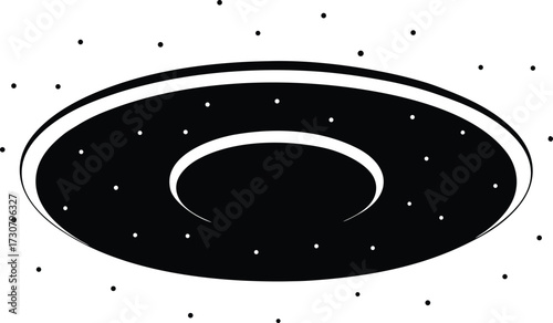 Black hole space object silhouette vector art illustration