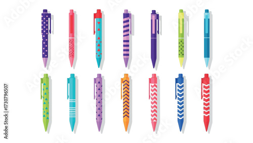 A Collection of Colorful Pens: Showcasing a vibrant assortment of colorful pens, perfect for adding a pop of personality to any writing task. 