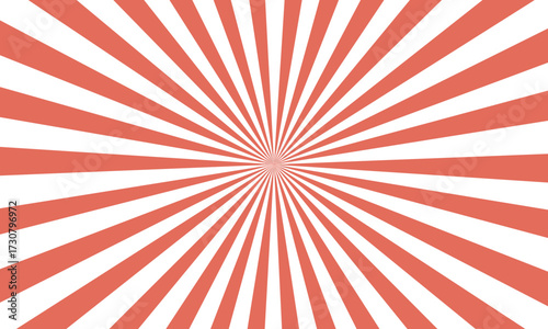 Abstract Radial Sunburst Pattern with Red and White Stripes