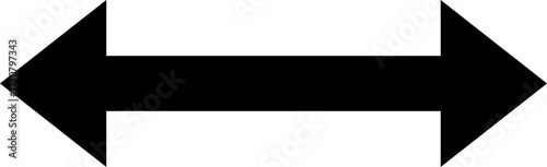 Black double headed arrow pointing left and right