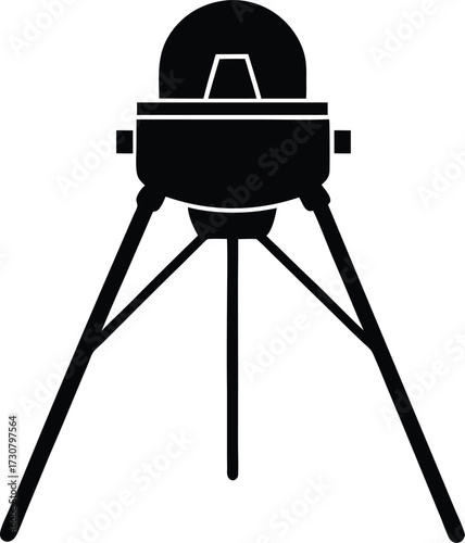 Lander spacecraft silhouette vector art illustration