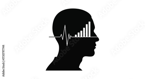silhouette of a woman with headphones