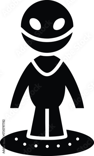 Martian alien life silhouette vector art illustration