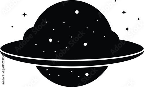 Oort cloud solar system silhouette vector art illustration