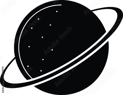 Orbit planetary path silhouette vector art illustration