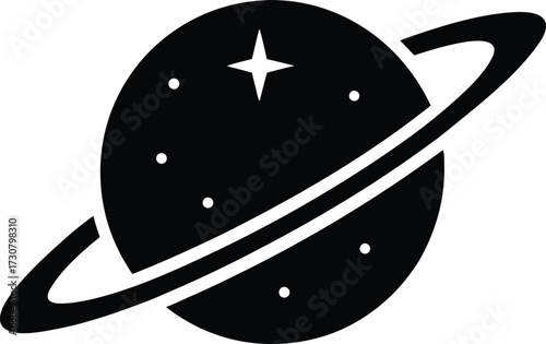 Quasar distant galaxy silhouette vector art illustration