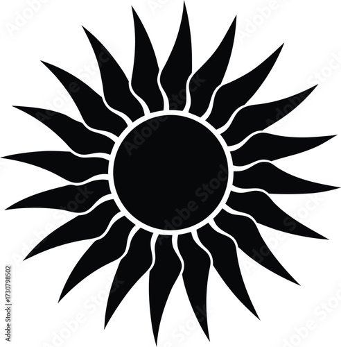 Solar Flare Silhouette Vector Art Illustration