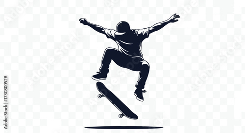 silhouette of a young man jumping