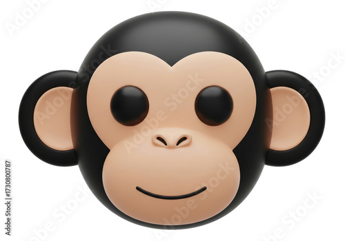 Cartoon monkey face isolated on white background