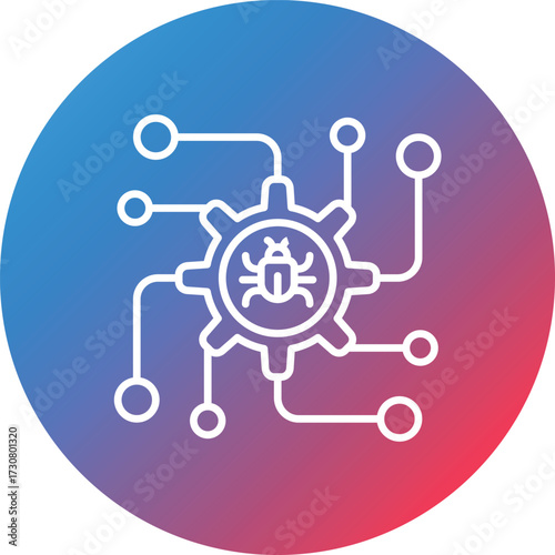 Debug Line Gradient Circle Background Icon