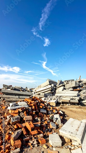 Demolition Site Debris Pile.