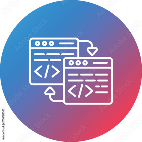 Code Refactoring Line Gradient Circle Background Icon