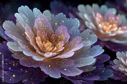 Beautiful digital art of glowing flower high resolution picture