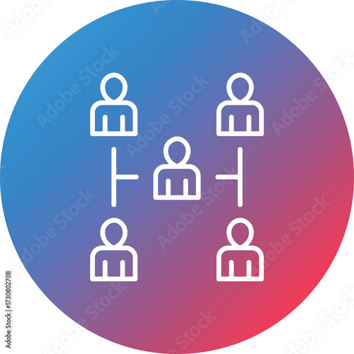 Collaboration Line Gradient Circle Background Icon