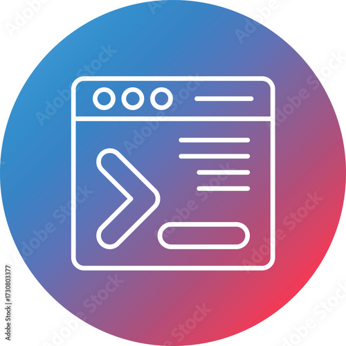 Command Line Line Gradient Circle Background Icon
