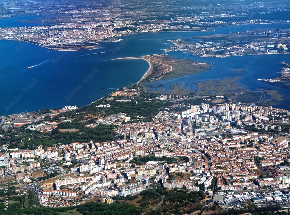 Fototapeta premium Aerial or drone view of Lisbon in Portugal