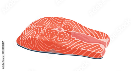 A fresh salmon steak for healthy eating and delicious meal preparation.
