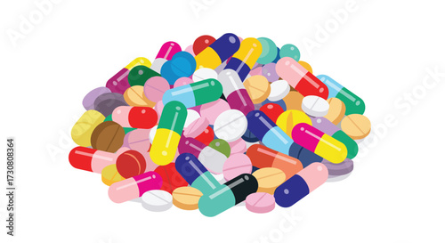 A large pile of assorted colorful pills and capsules in a heap.