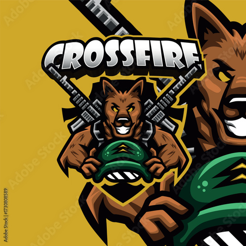 Dog soldier logo, army logo , esport logo, gaming logo, team logo