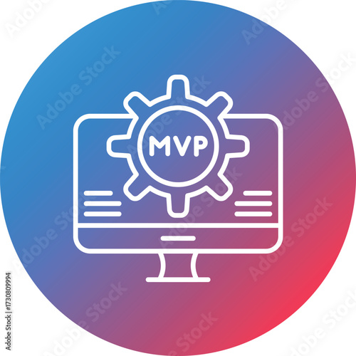 MVP Line Gradient Circle Background Icon