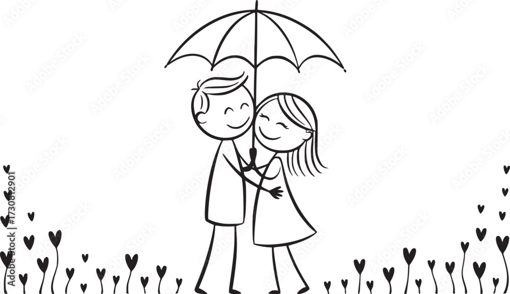 Engagement Ring Marital Bliss Cartoon Love Vector Graphics