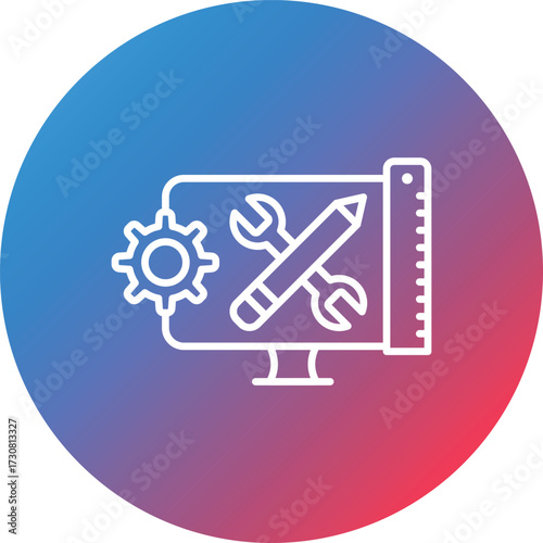Toolkit Line Gradient Circle Background Icon