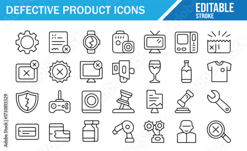 Damaged Goods Icons — Minimal Vector Pack for Refund, Exchange, and Consumer Protection