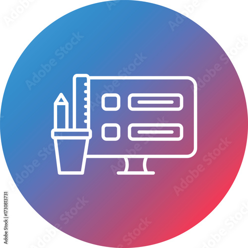 Test Cases Line Gradient Circle Background Icon