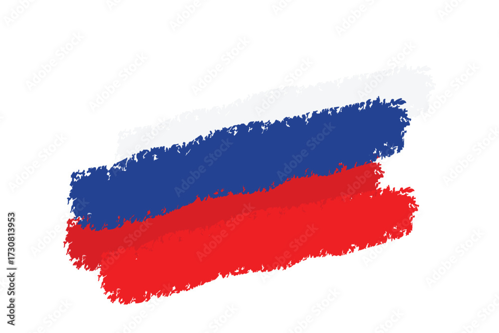 Naklejka premium Russian Brush stroke Flag design