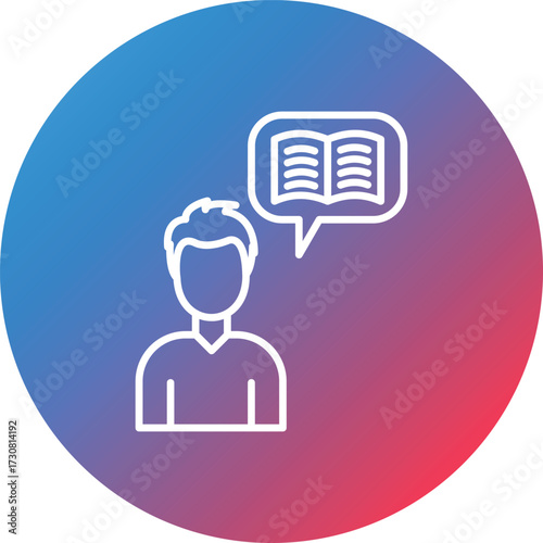 User Story Line Gradient Circle Background Icon