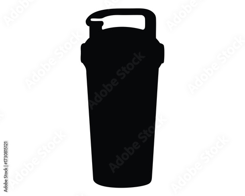 Wallpaper Mural Black silhouette of a protein shaker bottle for fitness enthusiasts Torontodigital.ca