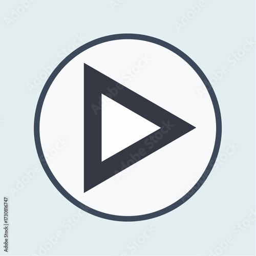 Clean and simple play button icon for media playback and interface design use
